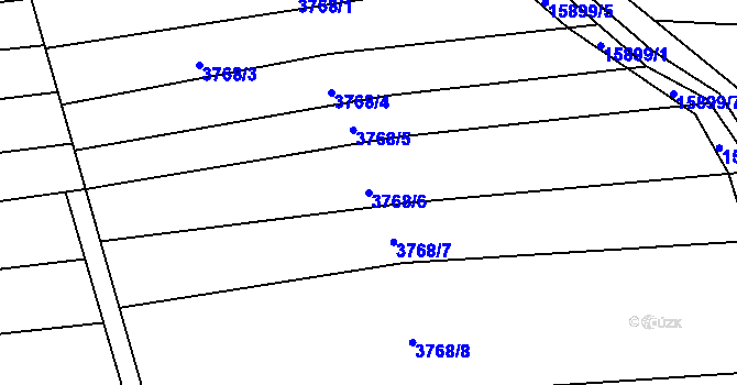 Parcela st. 3768/6 v KÚ Hovězí, Katastrální mapa