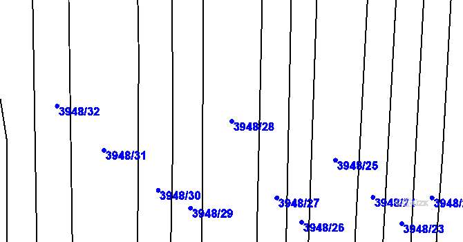 Parcela st. 3948/28 v KÚ Hovězí, Katastrální mapa
