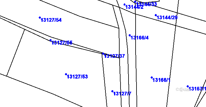 Parcela st. 13127/37 v KÚ Hovězí, Katastrální mapa