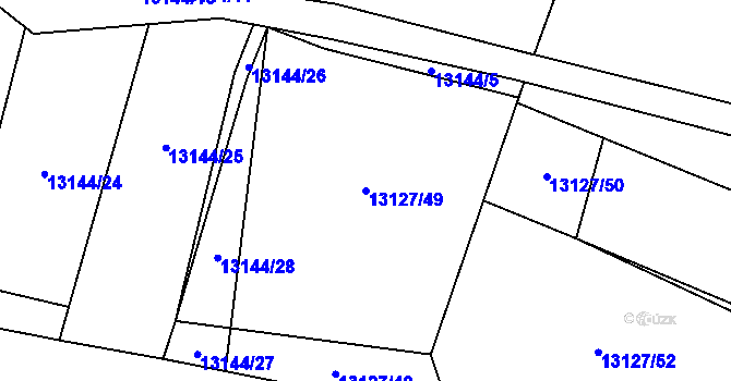 Parcela st. 13127/49 v KÚ Hovězí, Katastrální mapa
