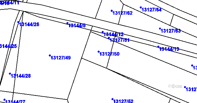 Parcela st. 13127/50 v KÚ Hovězí, Katastrální mapa