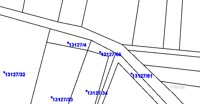Parcela st. 13127/66 v KÚ Hovězí, Katastrální mapa