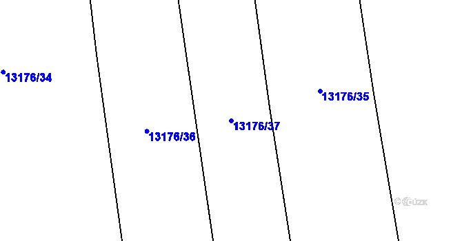 Parcela st. 13176/37 v KÚ Hovězí, Katastrální mapa