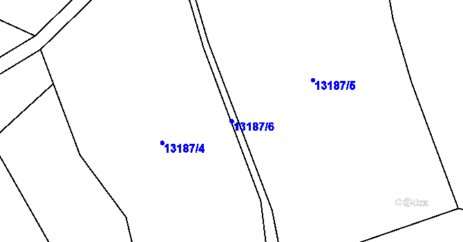 Parcela st. 13187/6 v KÚ Hovězí, Katastrální mapa