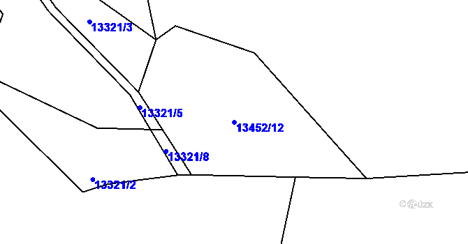 Parcela st. 13452/12 v KÚ Hovězí, Katastrální mapa