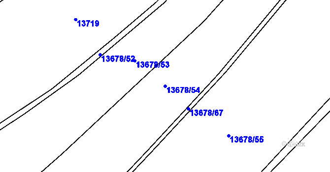 Parcela st. 13678/54 v KÚ Hovězí, Katastrální mapa