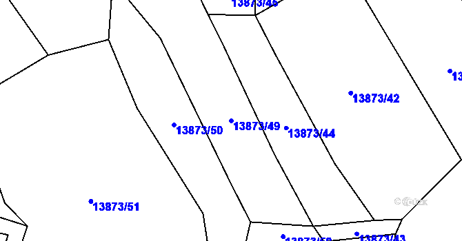 Parcela st. 13873/49 v KÚ Hovězí, Katastrální mapa