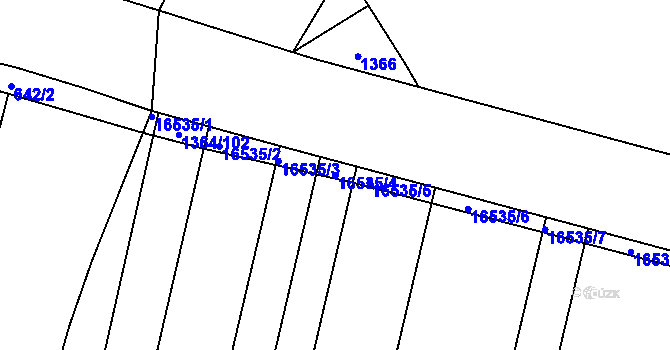 Parcela st. 16535/4 v KÚ Hovězí, Katastrální mapa