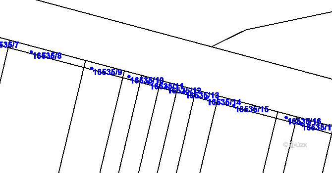 Parcela st. 16535/12 v KÚ Hovězí, Katastrální mapa