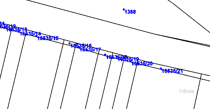 Parcela st. 16535/18 v KÚ Hovězí, Katastrální mapa