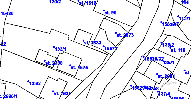 Parcela st. 133/3 v KÚ Hovězí, Katastrální mapa