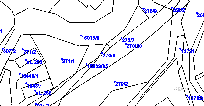 Parcela st. 270/8 v KÚ Hovězí, Katastrální mapa