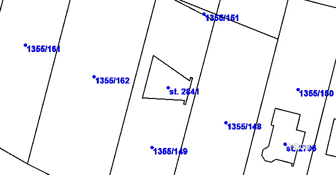 Parcela st. 2841 v KÚ Hovězí, Katastrální mapa