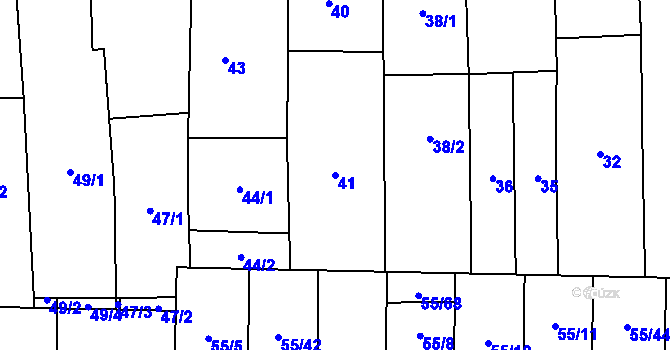 Parcela st. 41 v KÚ Hovorany, Katastrální mapa