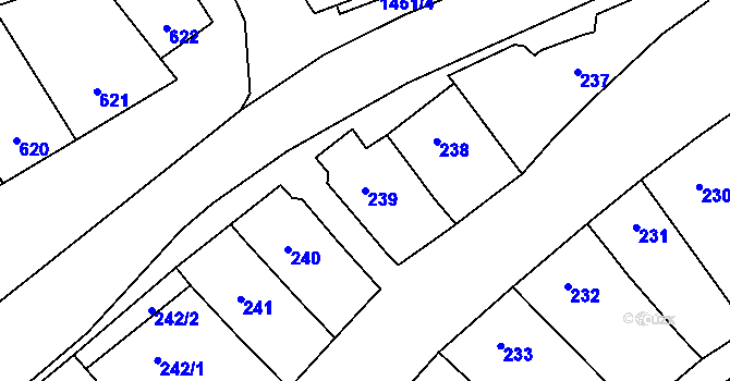 Parcela st. 239 v KÚ Hovorany, Katastrální mapa