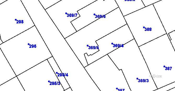 Parcela st. 369/5 v KÚ Hovorany, Katastrální mapa
