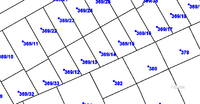 Parcela st. 369/14 v KÚ Hovorany, Katastrální mapa