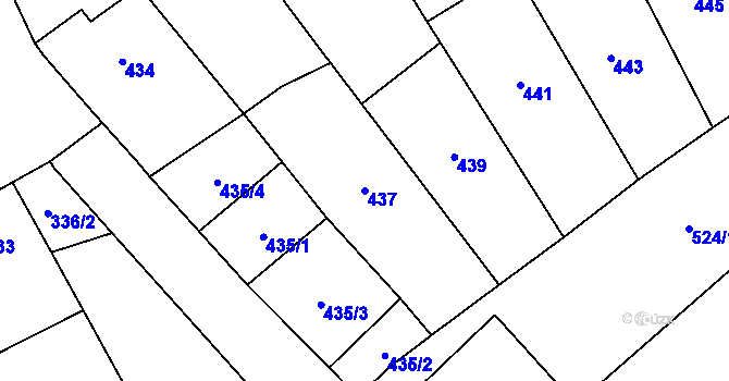 Parcela st. 437 v KÚ Hovorany, Katastrální mapa