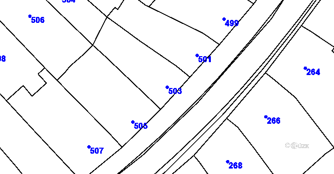 Parcela st. 503 v KÚ Hovorany, Katastrální mapa