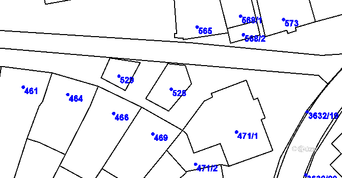 Parcela st. 528 v KÚ Hovorany, Katastrální mapa