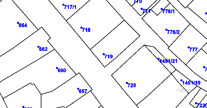 Parcela st. 719 v KÚ Hovorany, Katastrální mapa