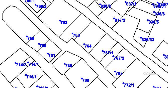Parcela st. 764 v KÚ Hovorany, Katastrální mapa