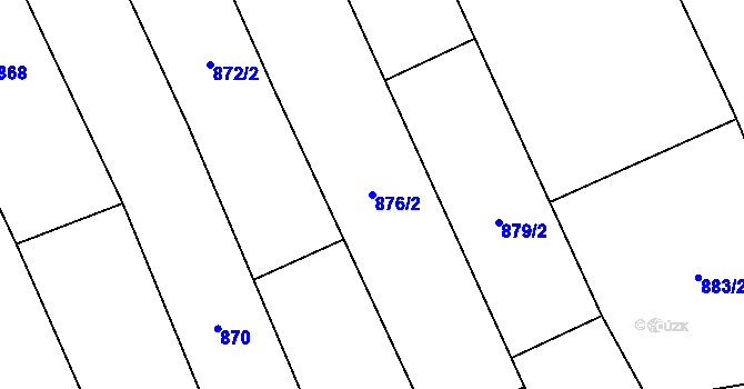Parcela st. 876/2 v KÚ Hovorany, Katastrální mapa