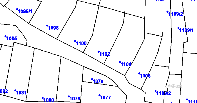 Parcela st. 1102 v KÚ Hovorany, Katastrální mapa