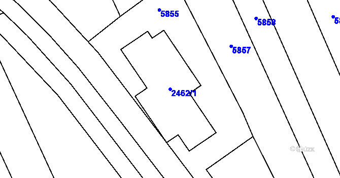 Parcela st. 2462/1 v KÚ Hovorany, Katastrální mapa