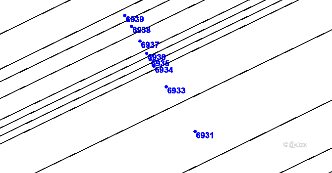 Parcela st. 6933 v KÚ Hovorany, Katastrální mapa