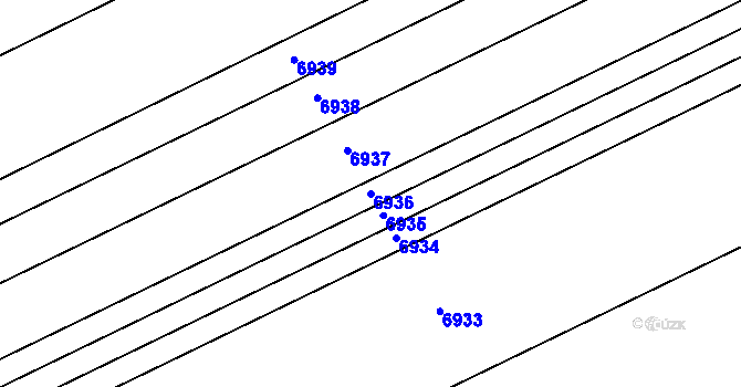 Parcela st. 6936 v KÚ Hovorany, Katastrální mapa