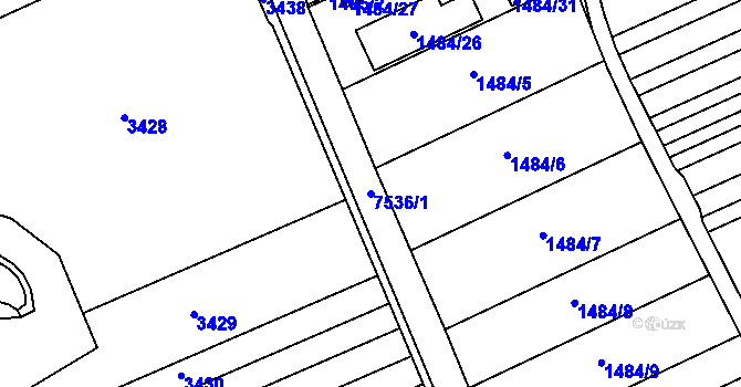 Parcela st. 7536/1 v KÚ Hovorany, Katastrální mapa