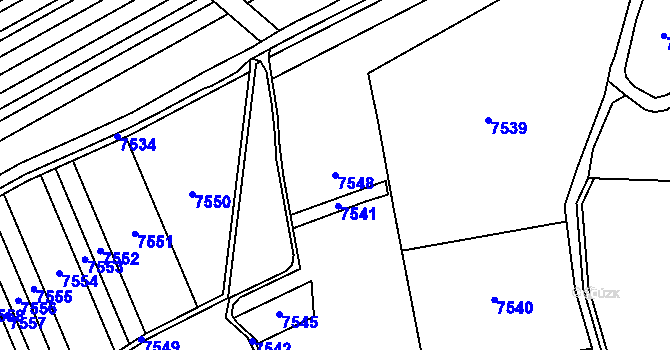 Parcela st. 7548 v KÚ Hovorany, Katastrální mapa