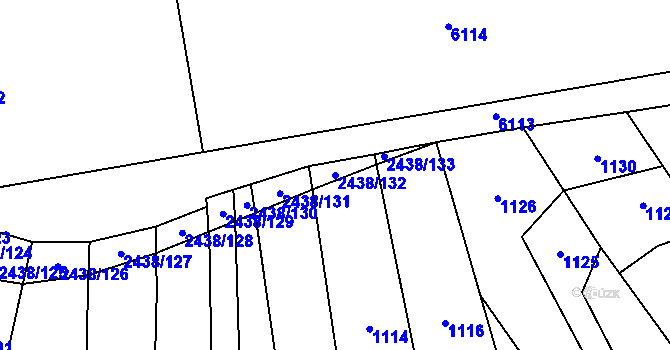 Parcela st. 2438/132 v KÚ Hovorany, Katastrální mapa