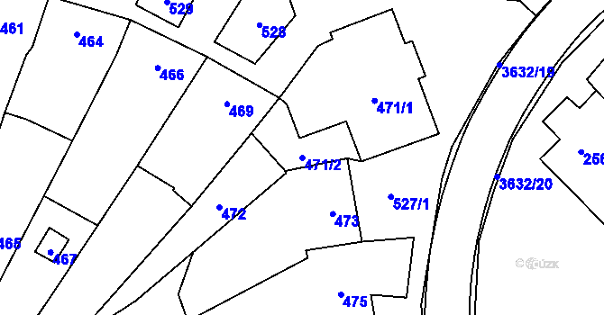 Parcela st. 471/2 v KÚ Hovorany, Katastrální mapa