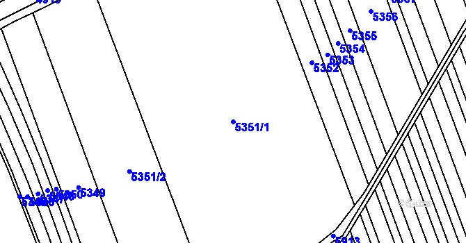 Parcela st. 5351/1 v KÚ Hovorany, Katastrální mapa
