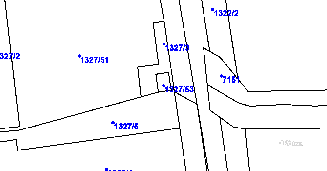 Parcela st. 1327/53 v KÚ Hovorany, Katastrální mapa