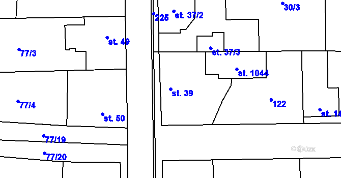 Parcela st. 39 v KÚ Hovorčovice, Katastrální mapa