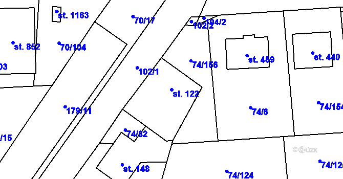 Parcela st. 122 v KÚ Hovorčovice, Katastrální mapa