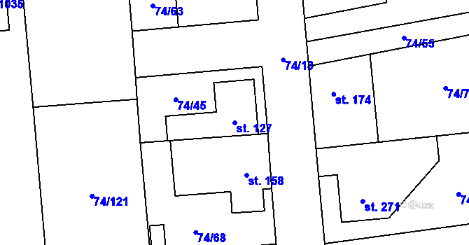 Parcela st. 127 v KÚ Hovorčovice, Katastrální mapa