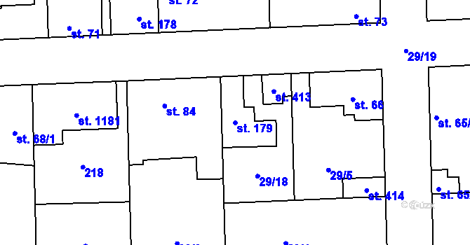 Parcela st. 179 v KÚ Hovorčovice, Katastrální mapa
