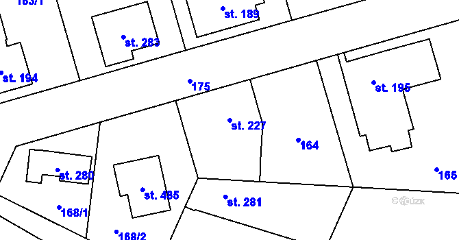Parcela st. 227 v KÚ Hovorčovice, Katastrální mapa
