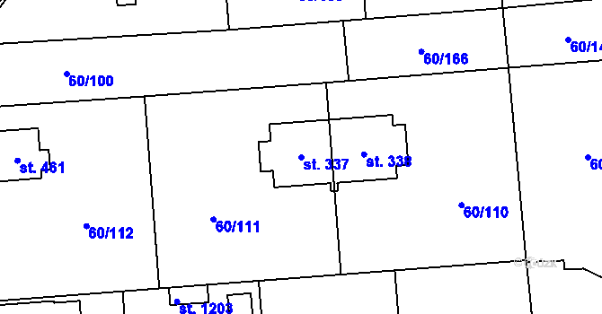 Parcela st. 337 v KÚ Hovorčovice, Katastrální mapa