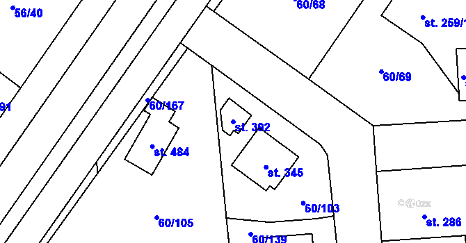 Parcela st. 392 v KÚ Hovorčovice, Katastrální mapa