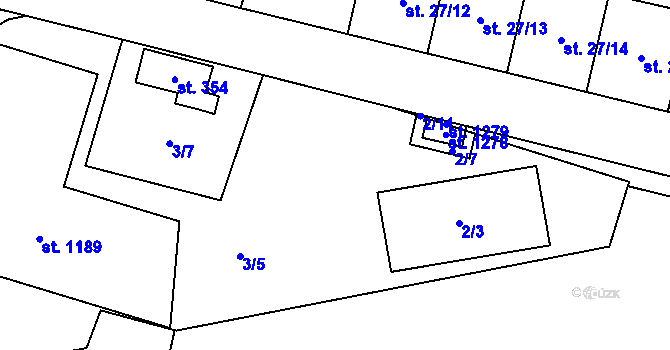 Parcela st. 2/4 v KÚ Hovorčovice, Katastrální mapa