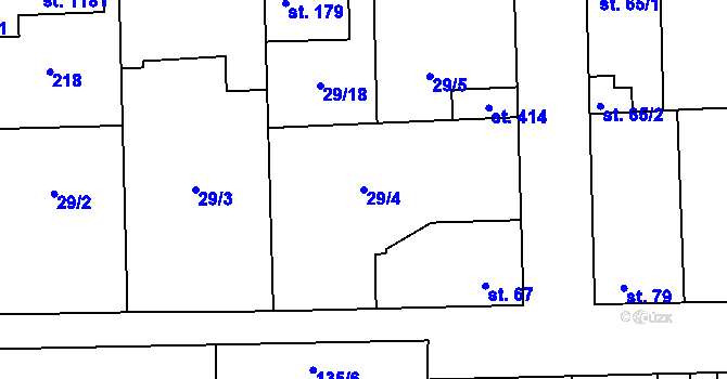 Parcela st. 29/4 v KÚ Hovorčovice, Katastrální mapa