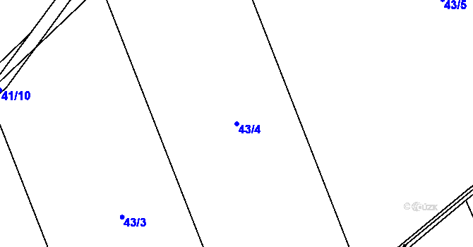 Parcela st. 43/4 v KÚ Hovorčovice, Katastrální mapa
