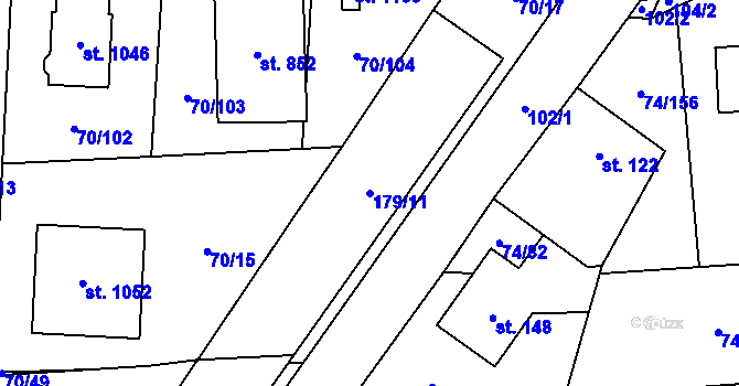Parcela st. 179/11 v KÚ Hovorčovice, Katastrální mapa