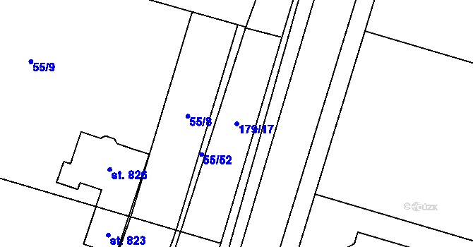 Parcela st. 179/17 v KÚ Hovorčovice, Katastrální mapa