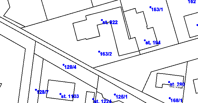 Parcela st. 163/2 v KÚ Hovorčovice, Katastrální mapa